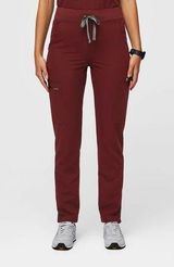 NWT FIGS High Waisted Yola Skinny Scrub Pants - XSP - Burgundy Photo 0