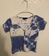 TJ Maxx Blue Tie Dye Crop Top Photo 0