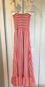 Summersalt Red and White Striped Maxi Dress Photo 0
