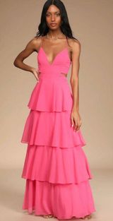 Pink Tiered Maxi Dress Photo 0