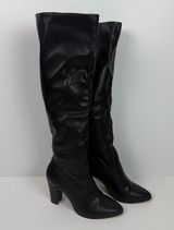 Express Stovepipe Knee High Black Point Toe Slouch Boots | Size 9 Photo 0
