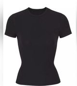 SKIMS New  Black Short Sleeve Cotton Jersey T-Shirt Size Small Photo 0