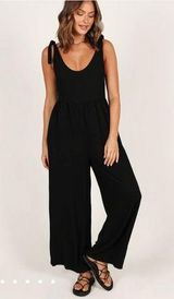 Petal And Pup Ayla Linen Jumpsuit Womens Sz M Black Photo 0