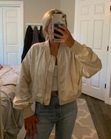 ZARA Cream Bomber Jacket Photo 0