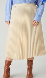 Mid Waist Solid Pleated Maxi Skirt Curve & Plus Photo 0