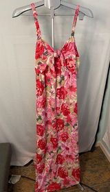 Ophelia Roe Red & pink floral maxi dress NWT size large Photo 0
