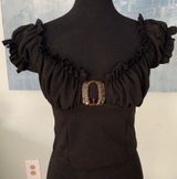 Black Off The Shoulder Crop Top Photo 0