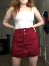 Divided Maroon Suede Skirt Photo 0