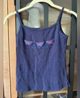 Vintage Y2K Hawaii Butterfly Embroidered Tank Top navy baby tee Youngs LEL 1990s Photo 0