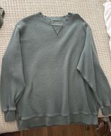 Waffle Knit Crewneck Sweatshirt Photo 0