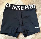 Nike Pro Spandex Shorts Dri Fit Biker Short Black White Workout Athletic Size S Photo 0