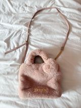 Juicy Couture Women’s Light Pink Faux Fur Free Love Fluffy Mini Tote Photo 0