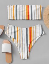 SheIn Striped High Waist Bikini Set Photo 0