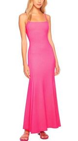 New! Susana Monaco Small Shocking Pink String Flutter Dress Maxi Revolve Summer Photo 0