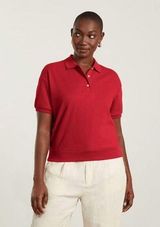 Everlane  The Oversized Polo Shirt Top Cotton Goji Berry Red Size S NWT Photo 0