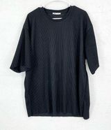 ZARA Tunic Women Size XL Oversized Ribbed Short Sleeve Crewneck Shirt Dress Photo 0