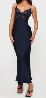 Princess Polly Treasure Bias Cut Maxi Dress Navy Photo 0