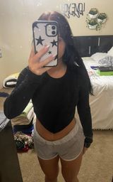 Garage Black Long Sleeve Crop Top Photo 0