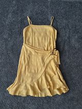 Yellow Mini Wrap Dress Photo 0