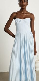 Carlotta blue Pleated Corset Maxi Dress Photo 0