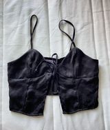 Black Satin Tie Top Photo 0