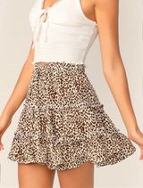 Leopard Print Layered Skirt Multiple Photo 0