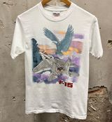 Vintage 1992 Sorhos F-15 Military Plane Oneita Tag Single Stitch Air Force Tee S Photo 0