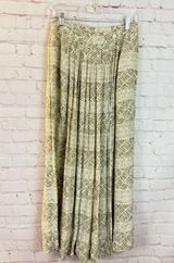 Jones New York Vintage Pleated Maxi Skirt Geometric Print Beige Size 4 Photo 0