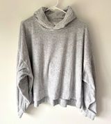 Aerie Gray Velvet Velour Hoodie Pullover Sweatshirt Athleisure Loungewear Soft Photo 0