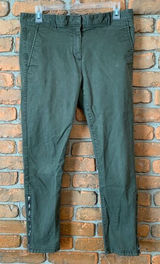 GAP Womens 8 Khakis Olive Green Skinny‎ Mini Ankle Zip Chino Pants Jeans Stretch Photo 0