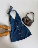 Halter Denim Dress Photo 0