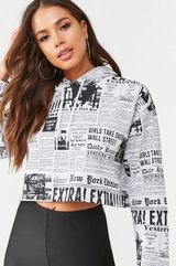 Forever 21 Newspaper Hoodie Photo 0