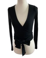 Zara Black Knit Stretch Crop Top Women Size Small | 22-9 Photo 0