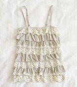 Gray Ruffle Lace Tank Photo 0