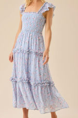 NEW Altar’d State Blue and Pink Floral Maxi Dress Size XS NWT Photo 0