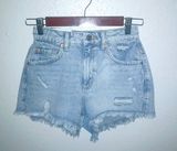 Garage Denim 23-24 00 Festival High Rise Distressed Light Wash Jeans Shorts Photo 0