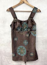 Y2K Womens Baby Doll Satin Cami Size Medium Retro Whimsigoth Fairy Grunge Boho Brown Photo 0