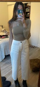 Who What Wear Cropped White Jeans Photo 0