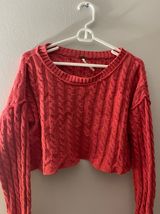 Free People Cropped Cable Knit Sweater Photo 0