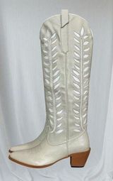 NIB Cream White Boho Western Cowboy Cowgirl Boots US 9 Photo 0