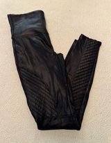 Spanx Faux Leather Moto Legging Women's Sz M Black 28" Inseam Pull On Stretch GG Photo 0