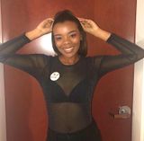 SheIn Sheer Sparkly Black Bodysuit Photo 0