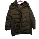 Andrew Marc  Women's XL Black Hooded Puffer Jacket MidLength Winter Casual Formal Photo 0