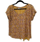 Lucky Brand Top Womens Medium Yellow Lightweight Cotton Blend Photo 0