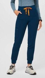 Figs Zamora Jogger Scrub Pants in Deep Reef Teal Size Large PETITE Inseam Photo 0