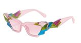 Betsey Johnson Pastel Pink Crystal Cat Eye Sunglasses Photo 0