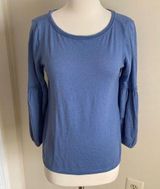 Loft  Blue Tie Back Knit Sweater Size Small Photo 0