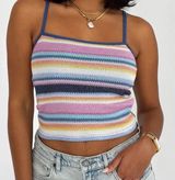 Grey Bandit Hang Loose Tank Rainbow Striped Size Medium Photo 0
