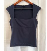 Women’s J.Crew Square Neck Cap Sleeve Top Navy Blue Sz M Size M Photo 0