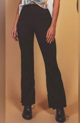 Blue Blush Black Ribbed Pants Photo 0
